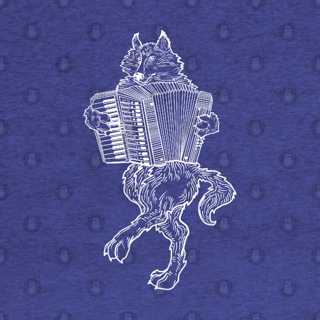 SEEMBO Wolf Playing Accordion Accordionist Musician Fun Band by SEEMBO